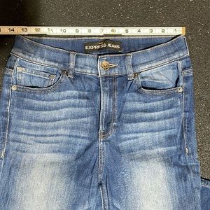 New York & Company high rise leggings size 4 Tall medium wash light weight denim